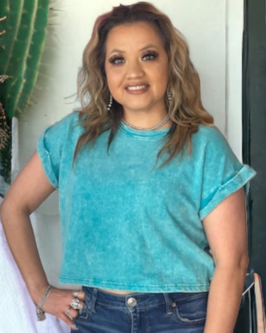 ADDY TEAL TOP