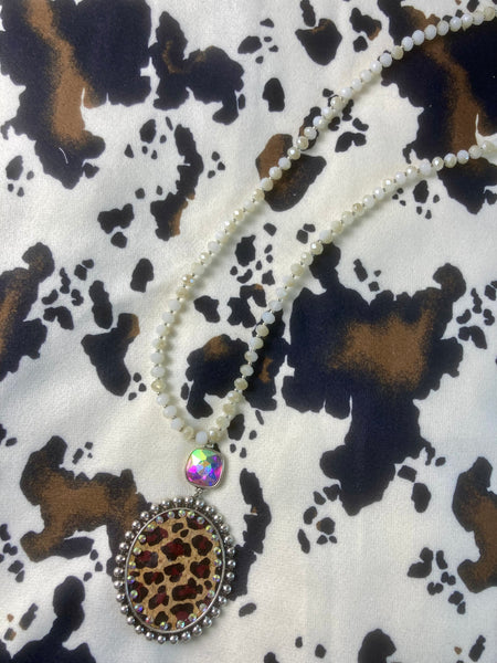 ABBY WHITE LEOPARD NECKLACE