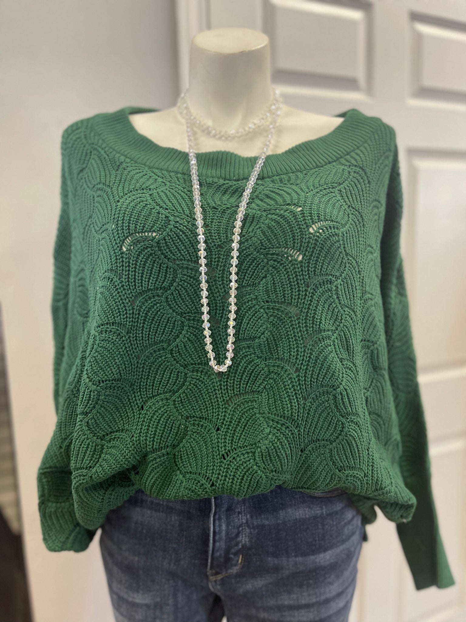 GREEN KNIT SWEATER