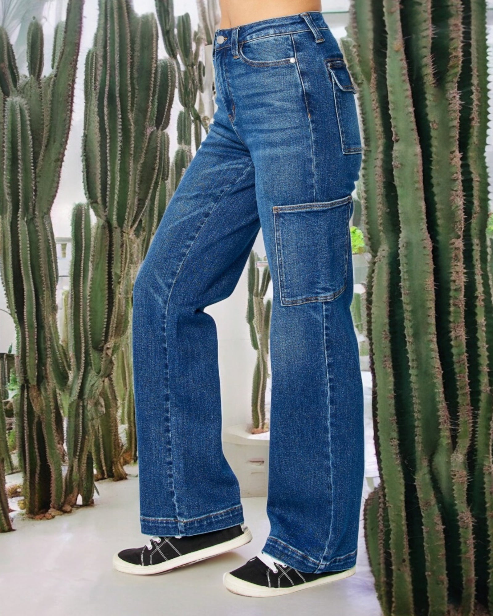 JUDY BLUE HIGH WAIST CARGO JEANS