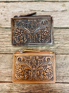 TOOLED LEATHER COIN PURSE