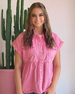 PINK DENIM TOP