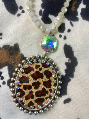 ABBY WHITE LEOPARD NECKLACE
