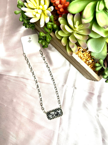 COWPRINT BAR NECKLACE