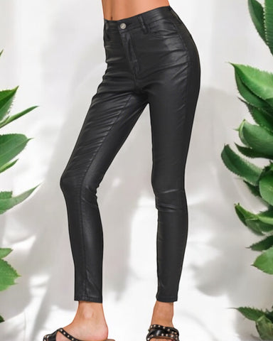 FAUX LEATHER STRETCH SKINNY PANTS