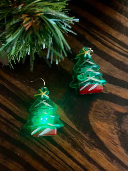CHRISTMAS TREE LIGHT UP EARRINGS