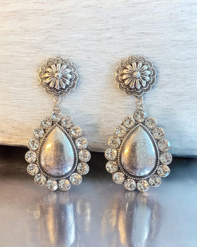 LEANN SILVER CONCHO EARRINGS