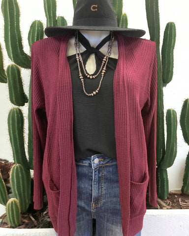 MOMMY AND ME CARDIGAN BURGUNDY