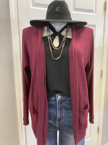 MOMMY AND ME CARDIGAN BURGUNDY