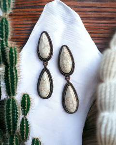 SHARON DOUBLE STONE EARRING