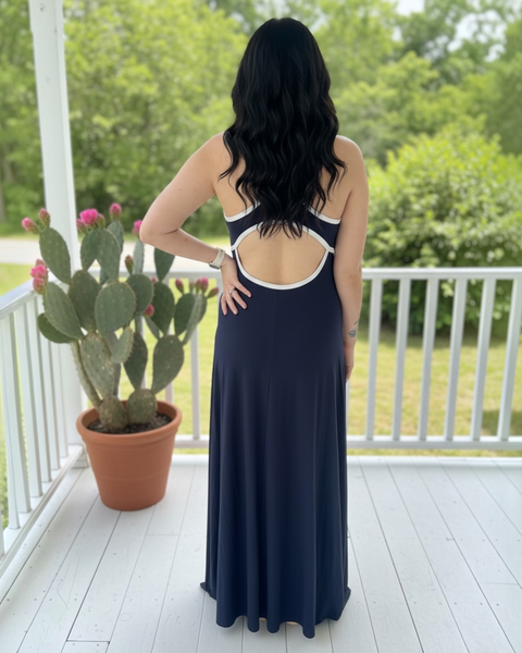 OPEN BACK MAXI BLUE
