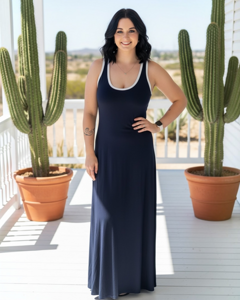 OPEN BACK MAXI BLUE