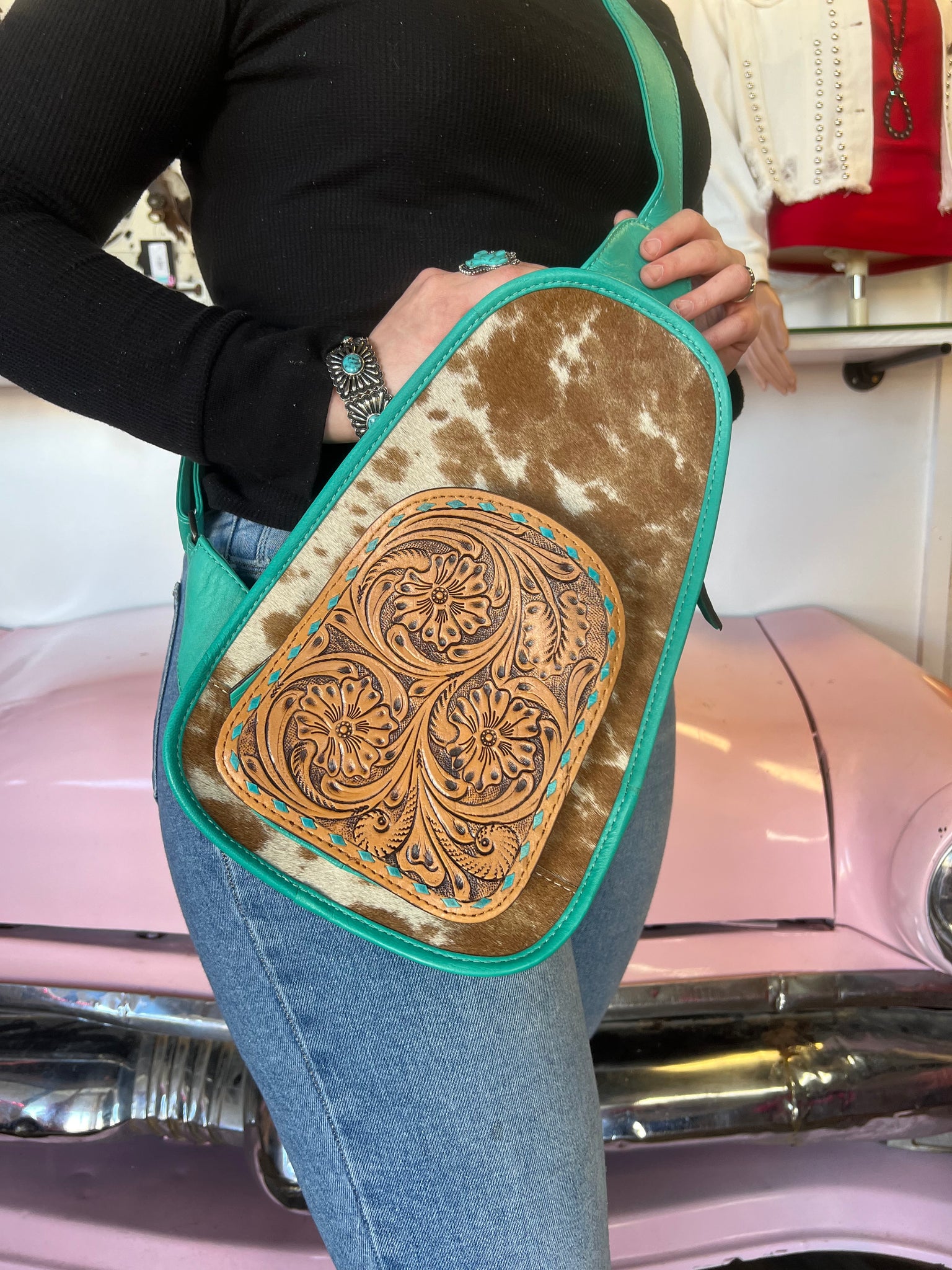 HALEIGH HAIR ON HIDE SLING BAG