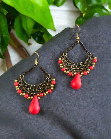 REBA RED EARRINGS