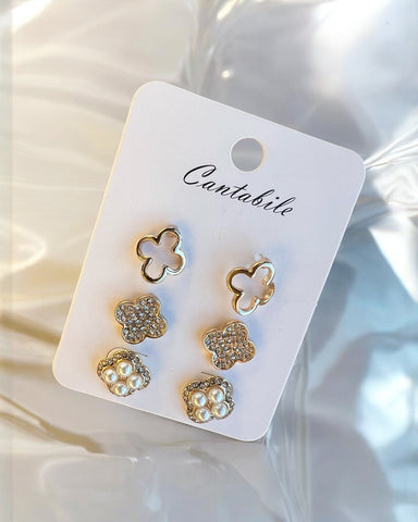 3 PC GOLD EARRINGS