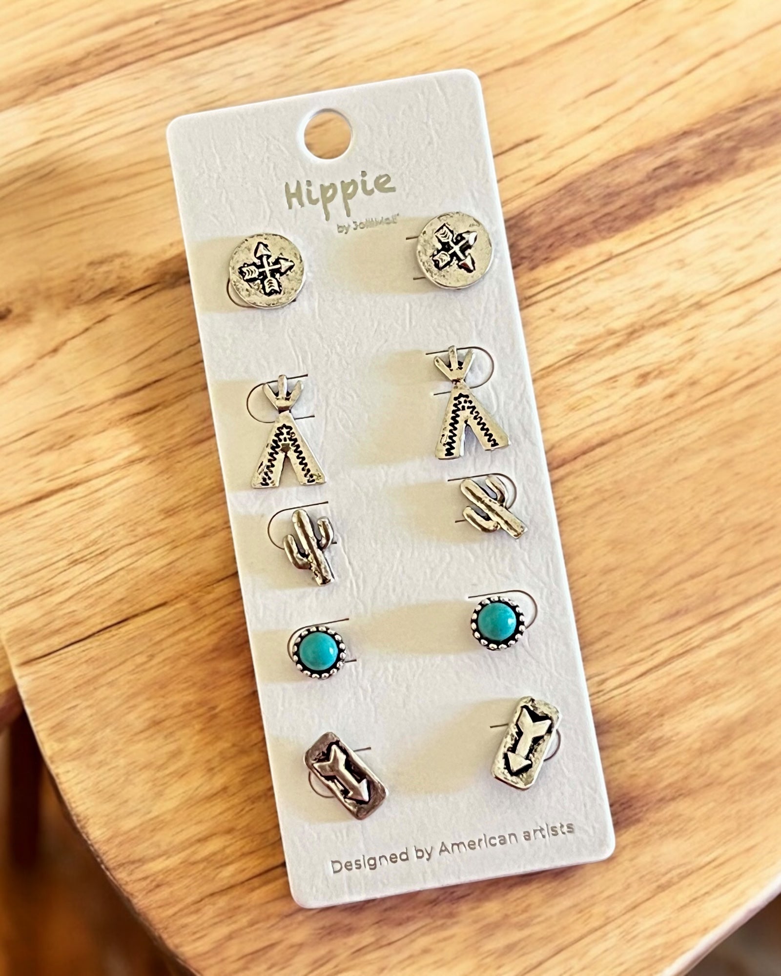 6 PC WESTERN EARRINGS
