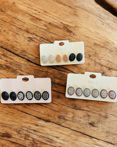 3 PC STUD EARRINGS