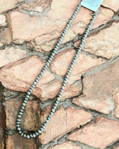 MILA SILVER SINGLE STRAND SANTA FE  PEARL NECKLAC