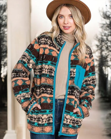 2024 ZIPPERED SHERPA TURQUOISE