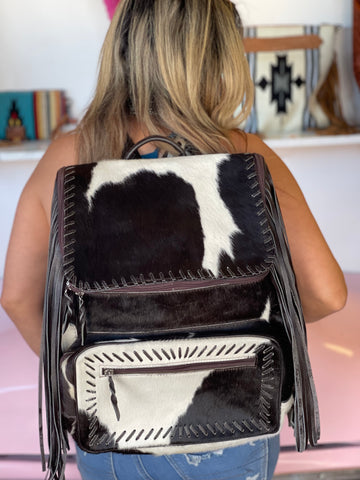 ANNA FRINGE HAIR ON HIDE BACKPACK