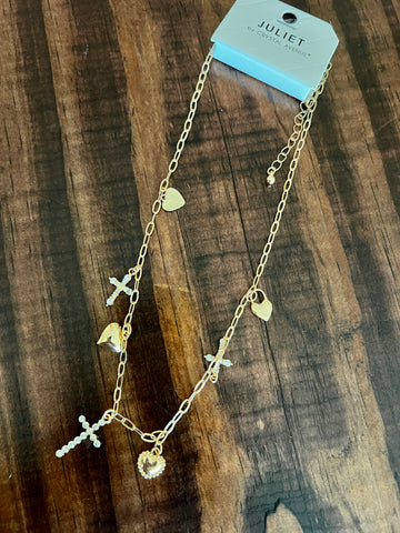 SHANA GOLD CHARM NECKLACE