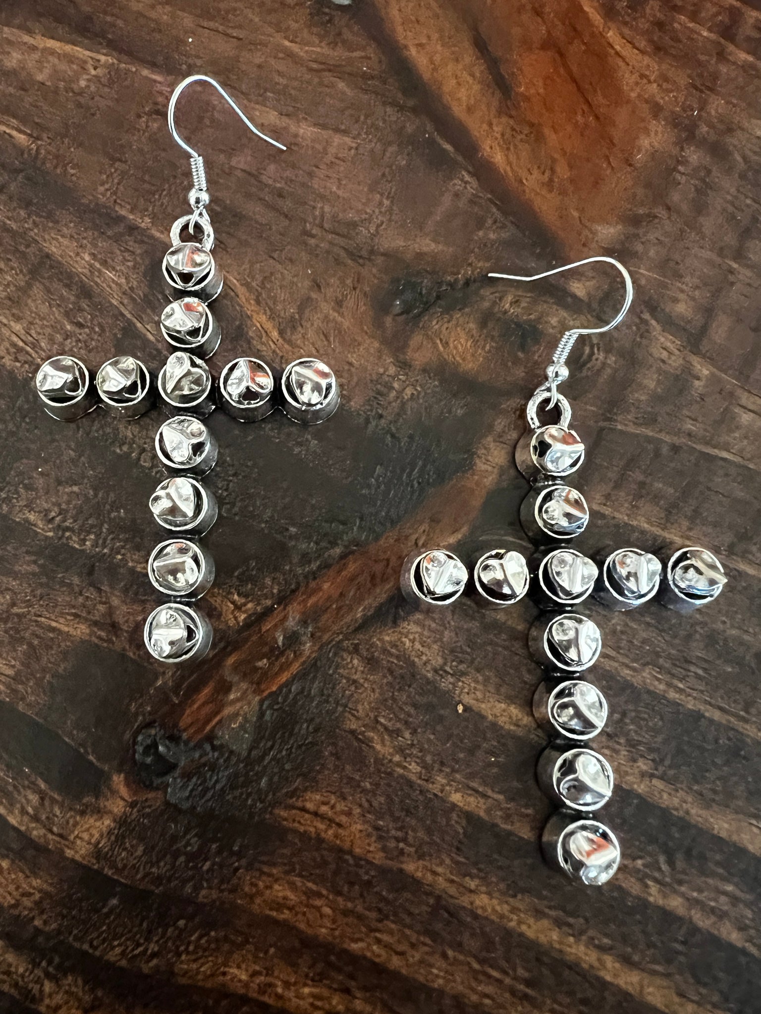 SILVER CROSS EARRINGS