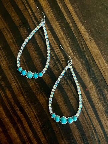 DELILAH TURQUOISE AB STONE EARRINGS