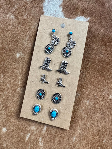 BELINDA 6 PC EARRING SET