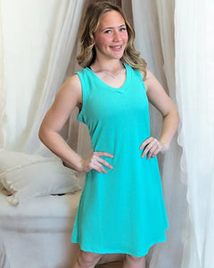 AQUA GLOW TANK TOP DRESS