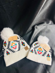 MOMMY AND ME CC BEANIE WHITE