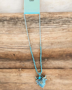 HIGHLAND COW NAVAJO NECKLACE