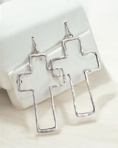 SILVER DANGLE CROSS