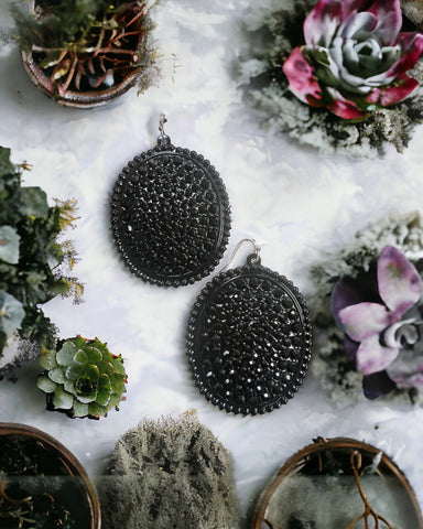 LARGE MARGE BLACK ON BLACK EARRING