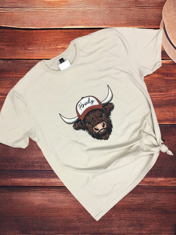 BEIGE HIGHLAND HOWDY TEE