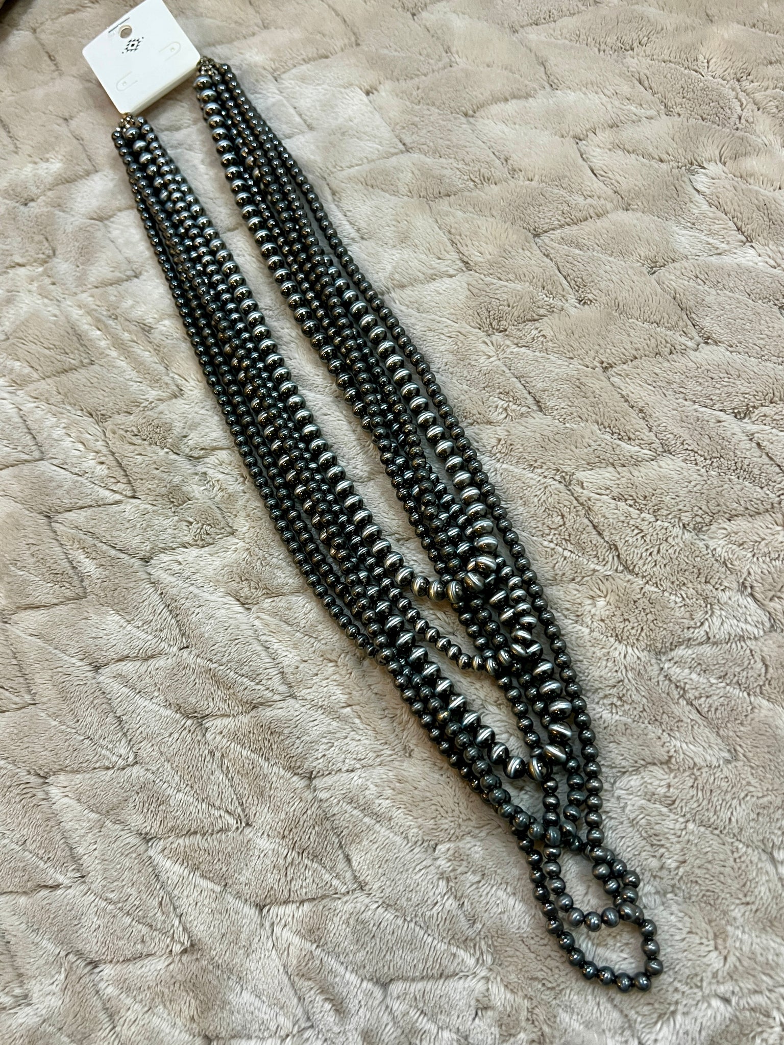 6 STRAND SILVER BEAD NECKLACE