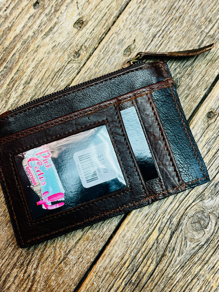 TOOLED HAIR ON HIDE POUCH