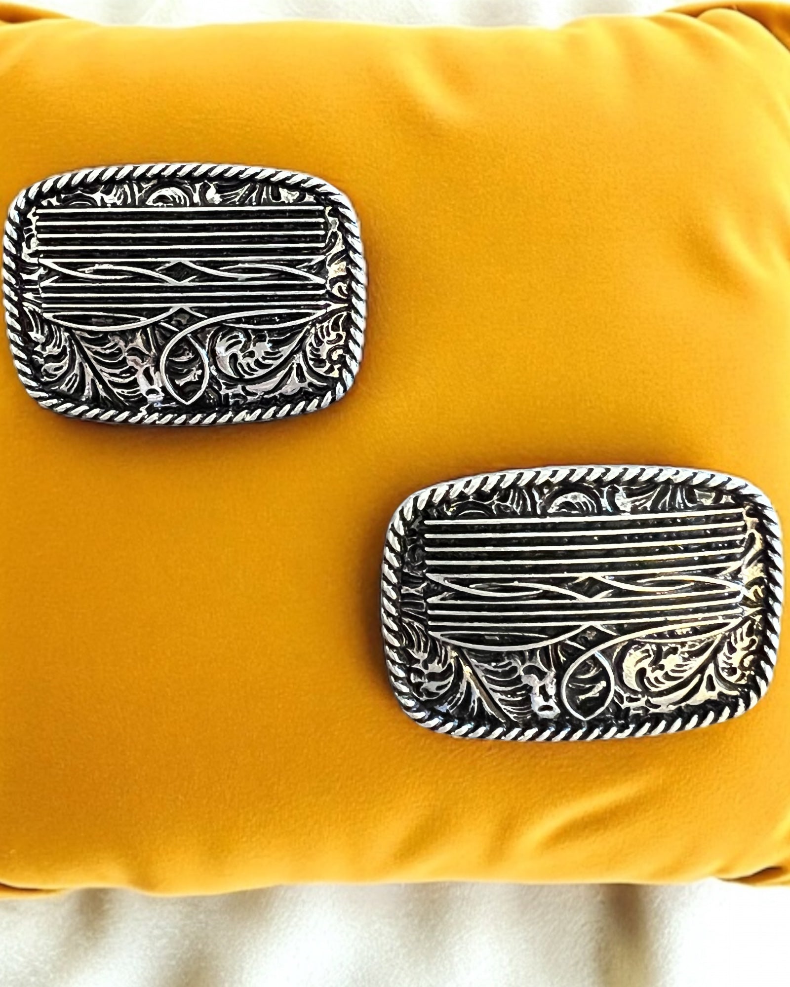 BELT BUCKLE EARRINGS
