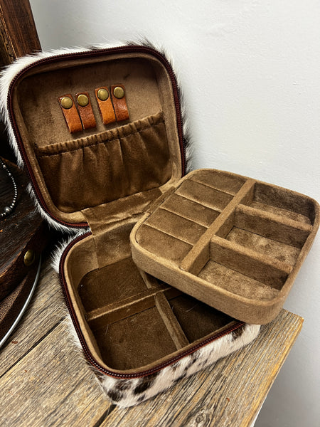 TOOLED HAIR ON HIDE JEWELRY BOX