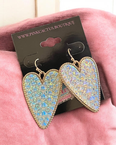 IRIDESCENT HEART EARRINGS