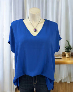 ELLA BLUE V NECK