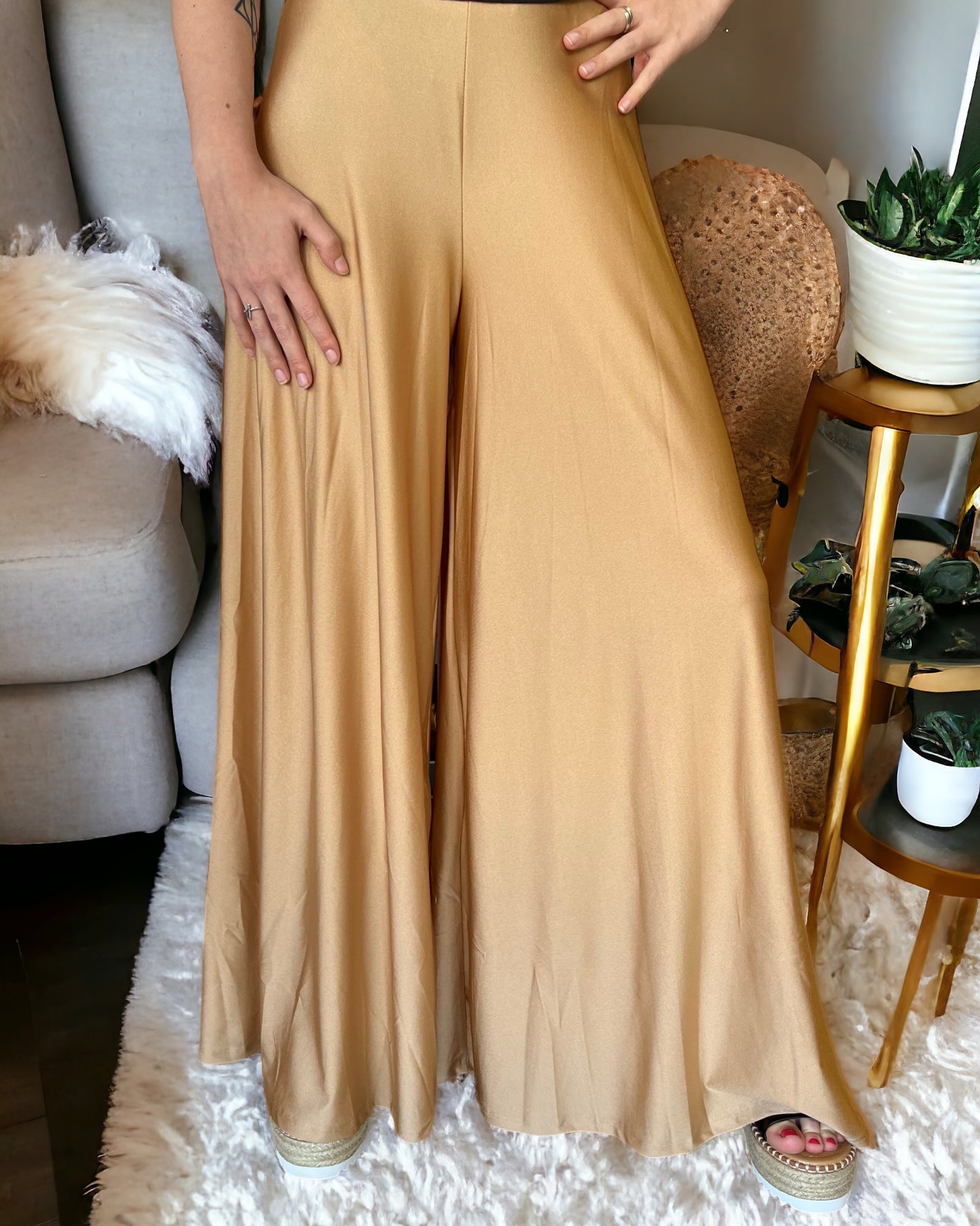 TAUPE WIDE LEG PANT