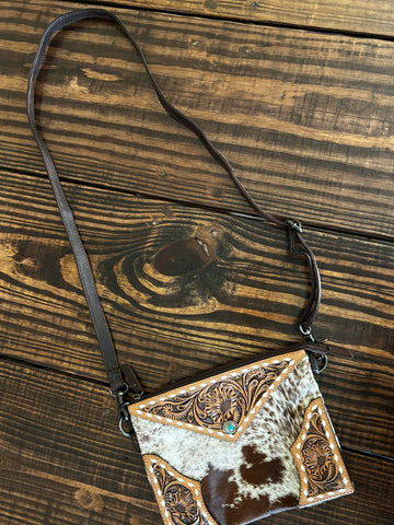 TANYA TOOLED HAIR ON HIDE HANDBAG