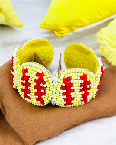 SOFTBALL CUFF BRACELET
