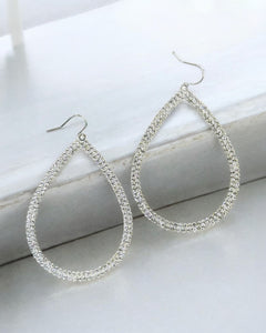 DOUBLE RHINESTONE TEARDROP EARRINGS