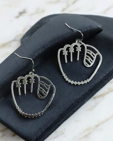 BASEBALL GLOVE SILVER EARRING