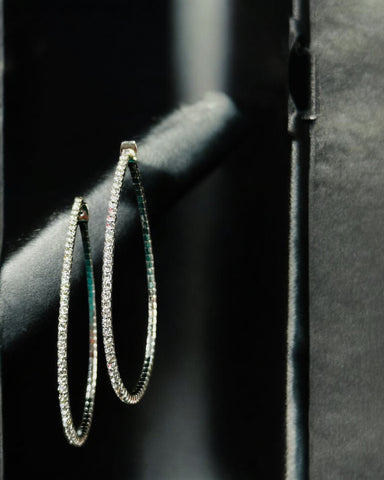 RHINESTONE HOOP EARRINGS