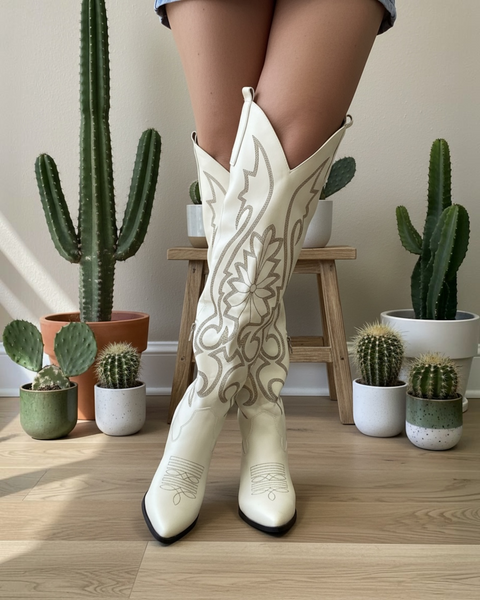 DOLLY WHITE OVER THE KNEE BOOT