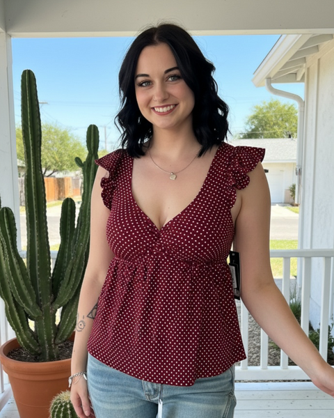 JEANA RUST DOT TOP