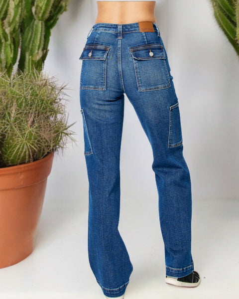 JUDY BLUE HIGH WAIST CARGO JEANS