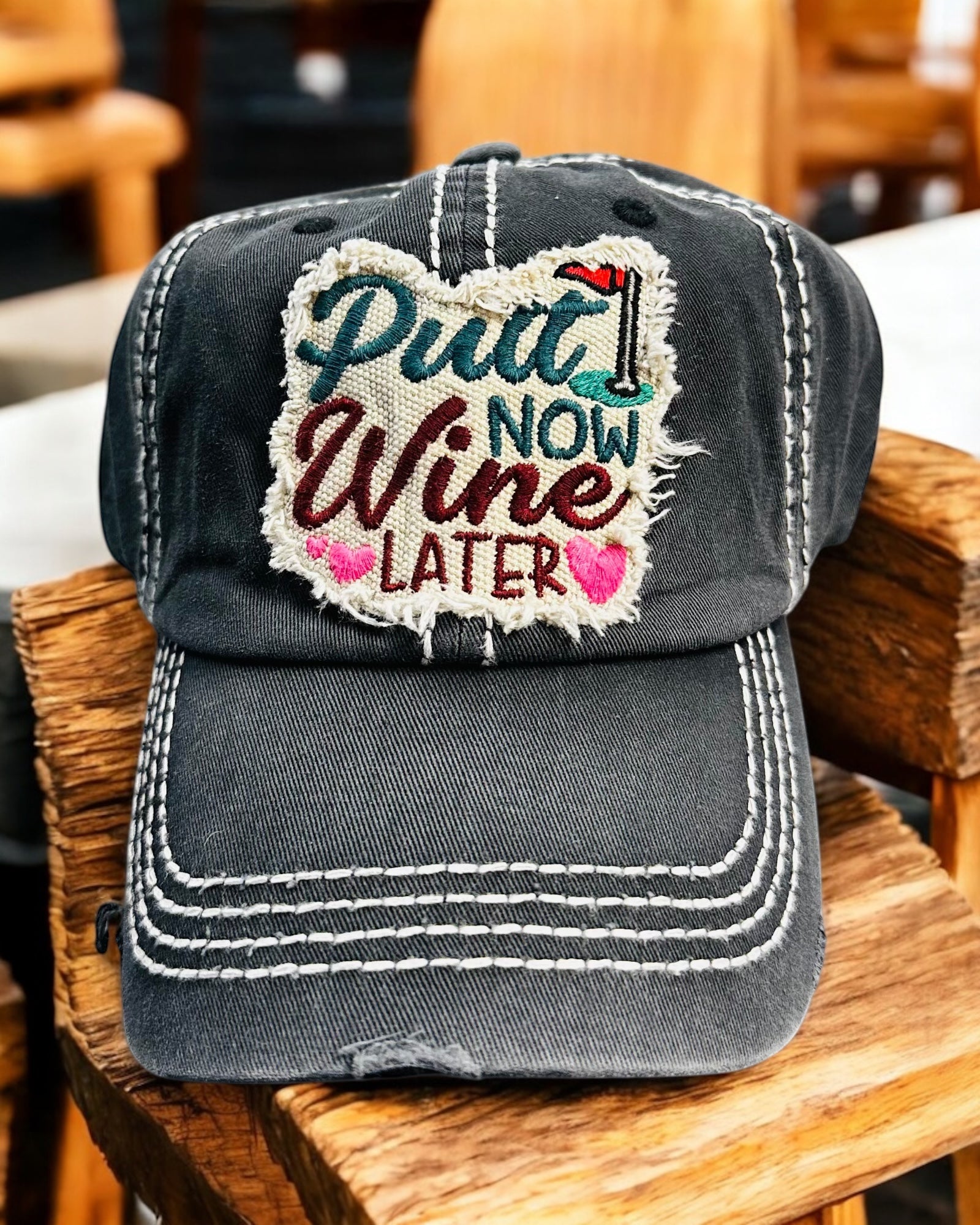 PUTT NOW WINE LATER CAP